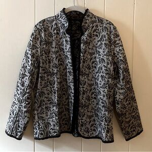 ⭐️ Vintage Reversible Embroidered Paisley Jacket Medium Black And Grey